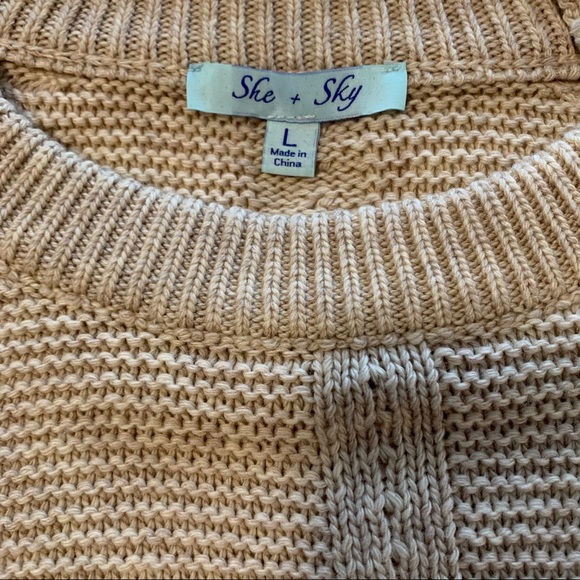 Boutique Tan Cold Shoulder Sweater - Picture 3 of 5